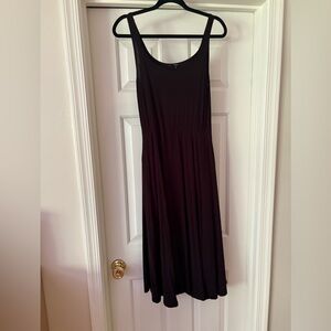 Quince Black Jersey Fit and Flare Dress